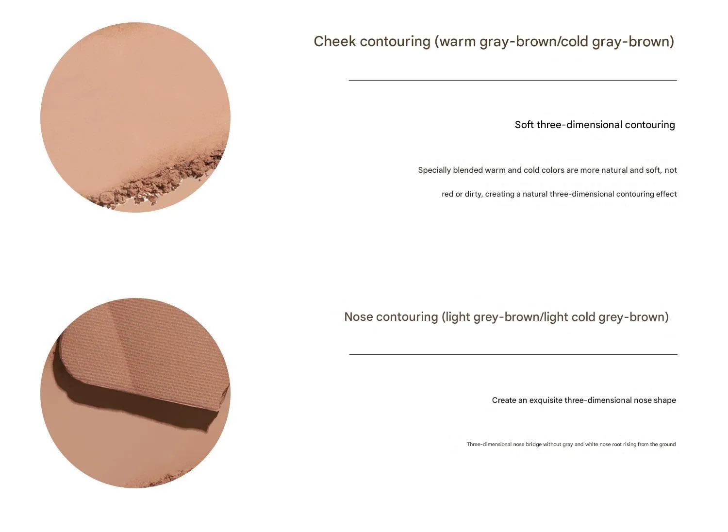 1 PC Neiyou 4 Colors Facial Contour & Facial Highlighter Blusher Palette, Multi Purpose Matte Contouring Highlighting Palette Creating 3D Makeup (01#, 8g)