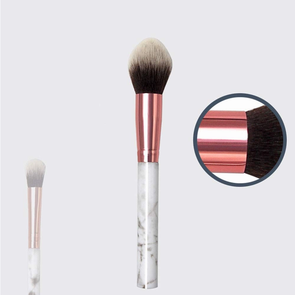 10 Piece Marble Makeup Brush Set Brush Holder, Advanced Synthetic Foundation Powder Concealer Eye Shadow Facial Makeup Brush Set(Color1)