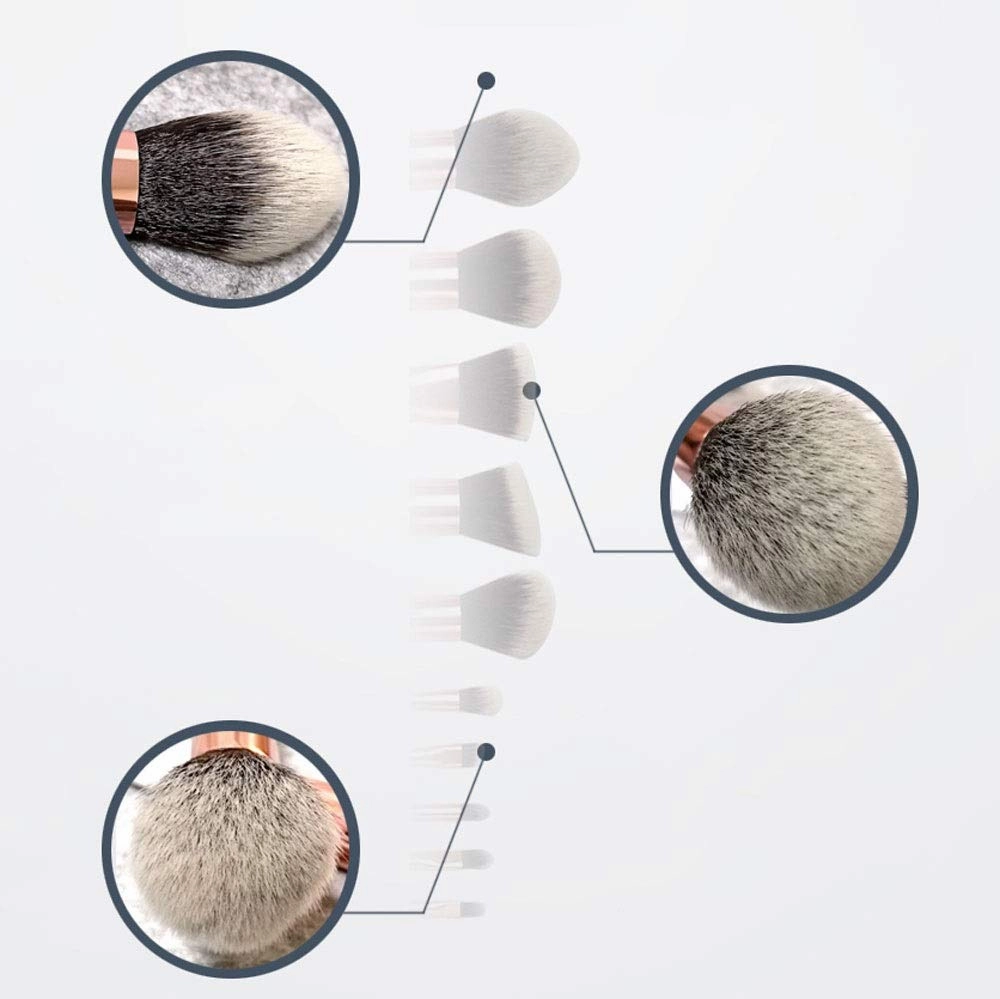10 Piece Marble Makeup Brush Set Brush Holder, Advanced Synthetic Foundation Powder Concealer Eye Shadow Facial Makeup Brush Set(Color1)