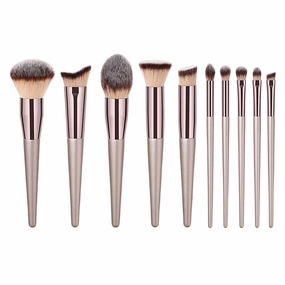 10Pcs Cosmetic Brush for Makeup Synthetic Brushes for Foundation Blush Eyeshadow Concealer and Lipstick Application Beauty Tool Kit for Women