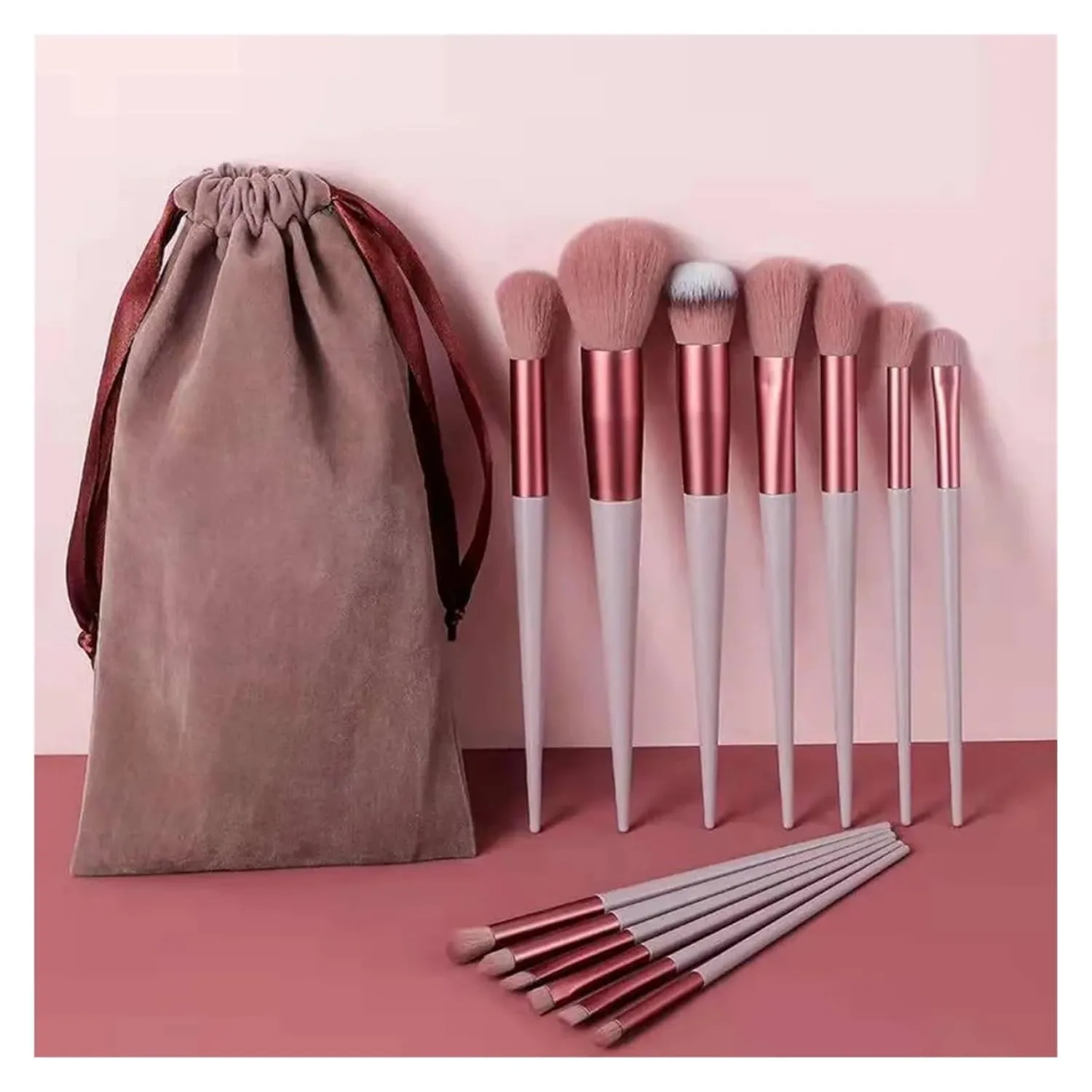 13Pcs Makeup Brush Set Make Up Concealer Blush Powder Eye Shadow Highlighter Foundation Cosmetic Beauty Tools(Yellow-velvet bag)
