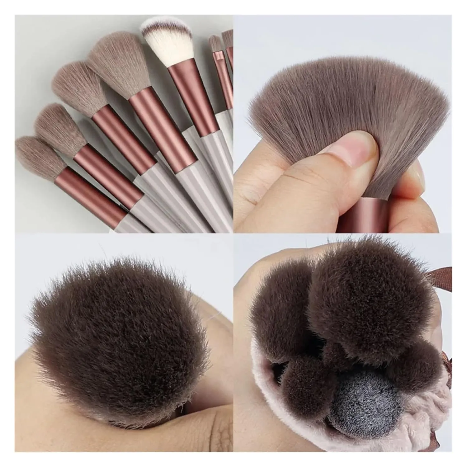 13Pcs Makeup Brush Set Make Up Concealer Blush Powder Eye Shadow Highlighter Foundation Cosmetic Beauty Tools(Yellow-velvet bag)