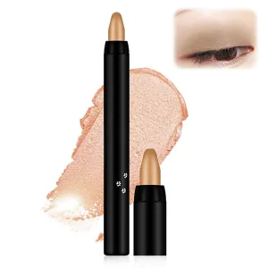 16 Color Highlighter Eyeshadow Pencil, 2025 New Eyeshadow Stick Set, Long-Lasting Glitter Eye shadow for Party, Cream Eye shadow Eyeliner Portable Eye Crayon for Women (Desert gold)