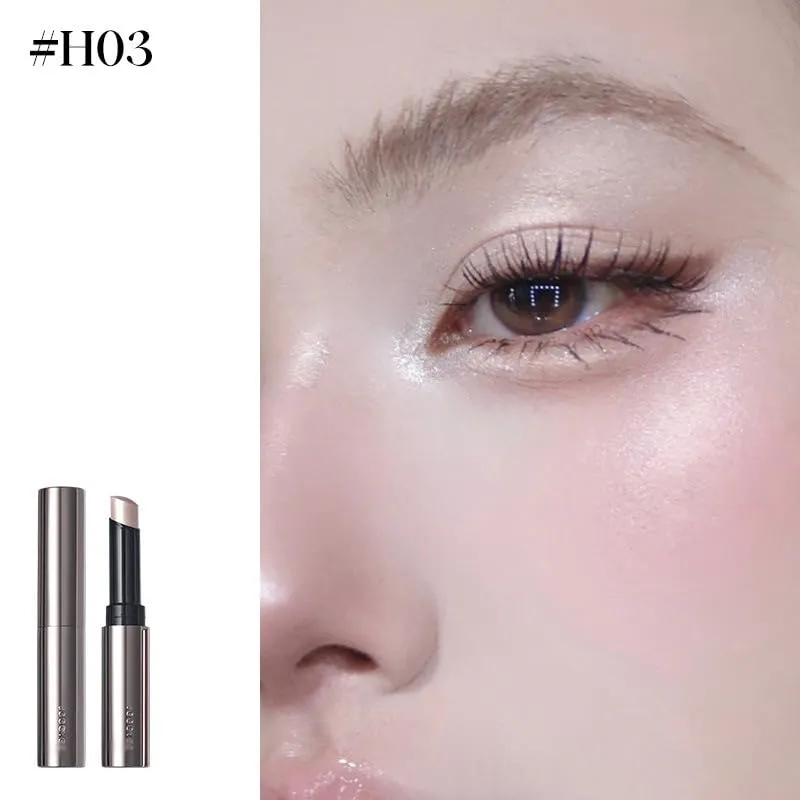 1PC Jiaose Jelly Highlighter Stick, Facial Shimmer Pearly Facial Highlighter Balm, Multi Purpose Dimond Jelly Facial Highlighter (H03, 2g)