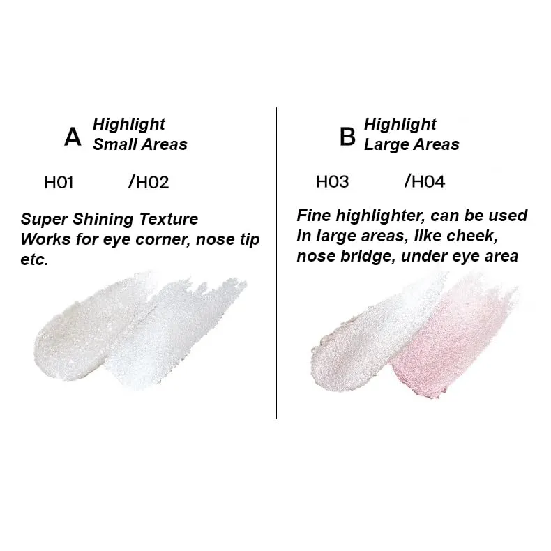 1PC Jiaose Jelly Highlighter Stick, Facial Shimmer Pearly Facial Highlighter Balm, Multi Purpose Dimond Jelly Facial Highlighter (H03, 2g)