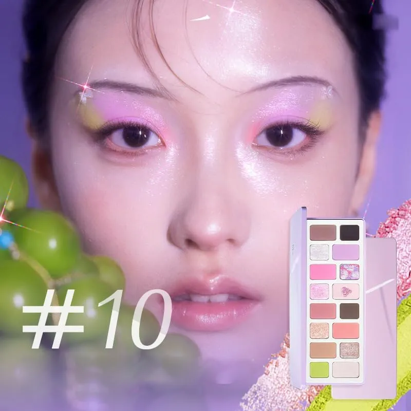 1PC NEW Qianyan 16 Colors Eyeshadow Palette, QianYan Eyeshadow Multichrome Shimmer Matte Facial Highlighter Eyeshadow Palette (Queyue)