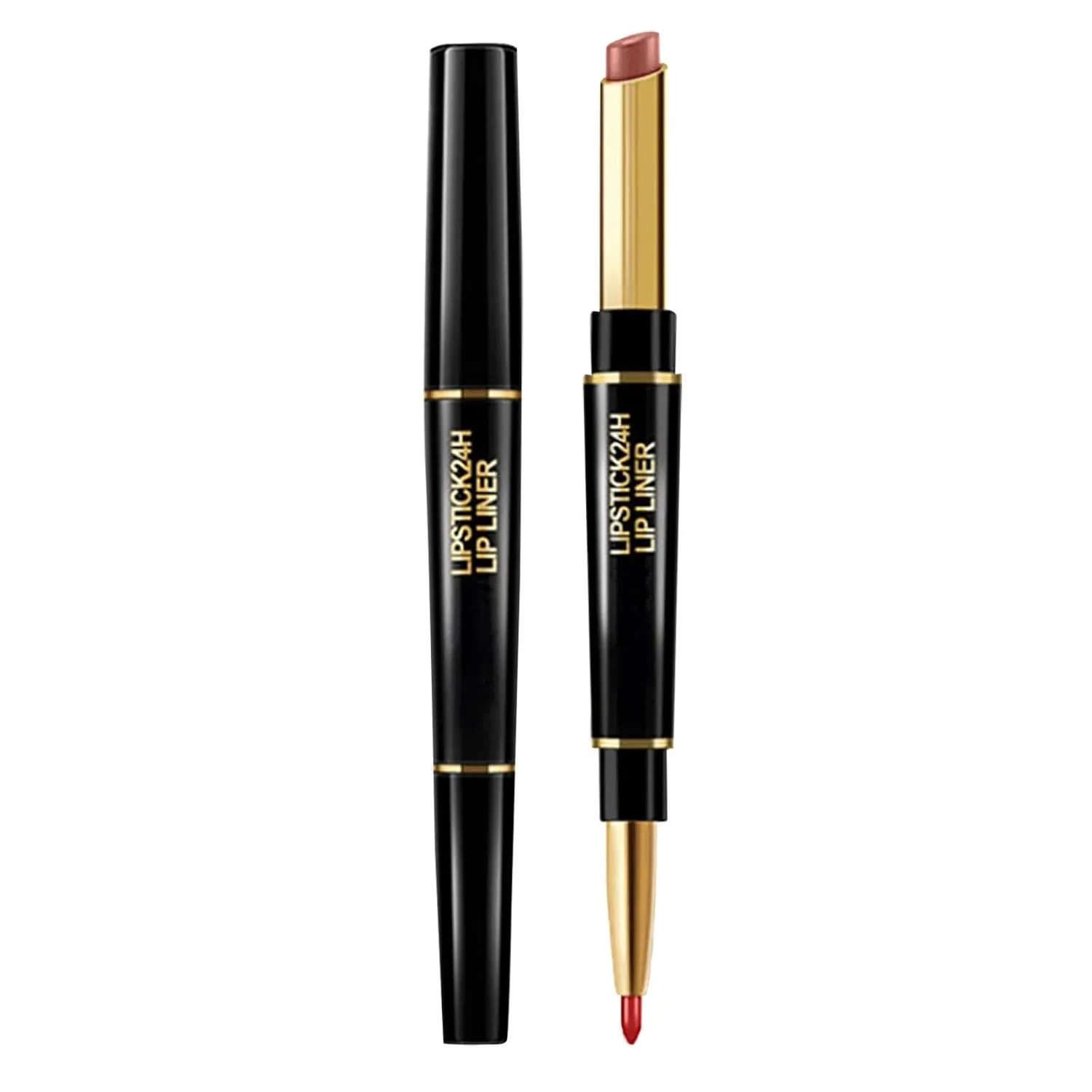 2 in 1 Double Head Lipstick Lip Liner Makeup Set Matte Velvet Lipgloss Lipstick Creamy Lip Pencil for Women Long-lasting and Non-smudge L