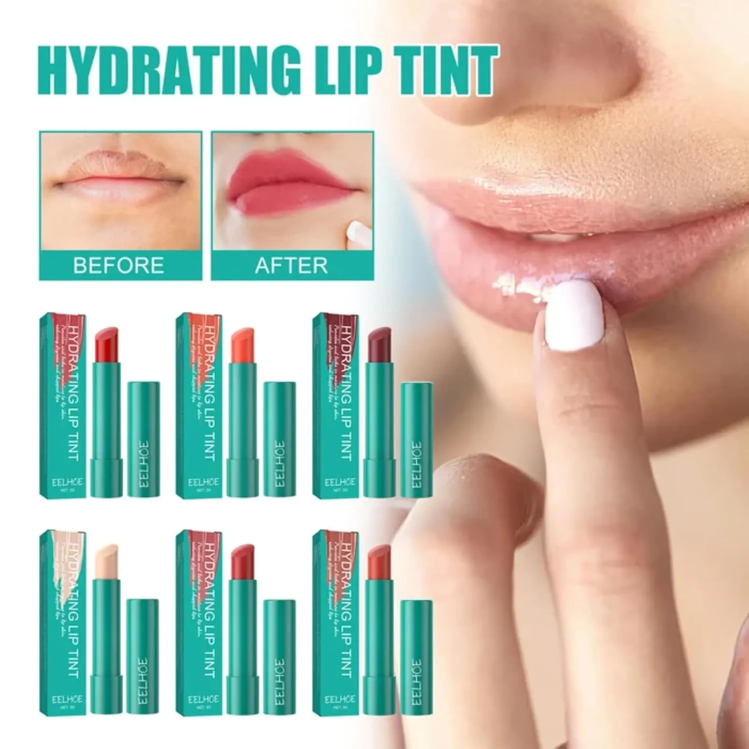24-Hours Moisture Hydrating Lip Tint, Tinted Lip Balm Hydrating, Natural Ingredients Strong Moisturizing Lipstick, Non-Sticky and Long-Lasting(Berry   Cherry)