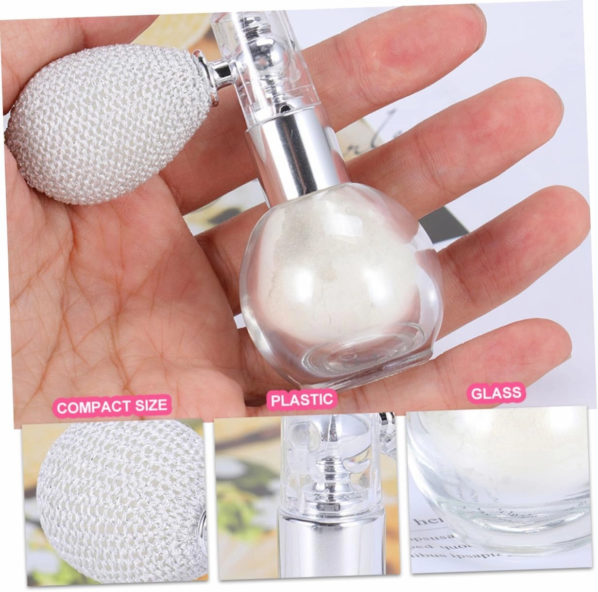 2pcs Glitter Spray Bottles Shimmer Spray for Skin Hair Highlighter Powder Makeup Silver Glitter Spray Set