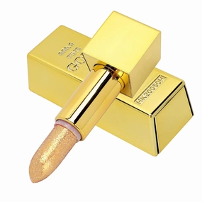 3.5g Sparkle Lipstick, Gold Bar Design Lipstick Long Lasting Lips Set Kit Lipgloss Lip Gloss Sets Makeup Cosmetics for Women(02)