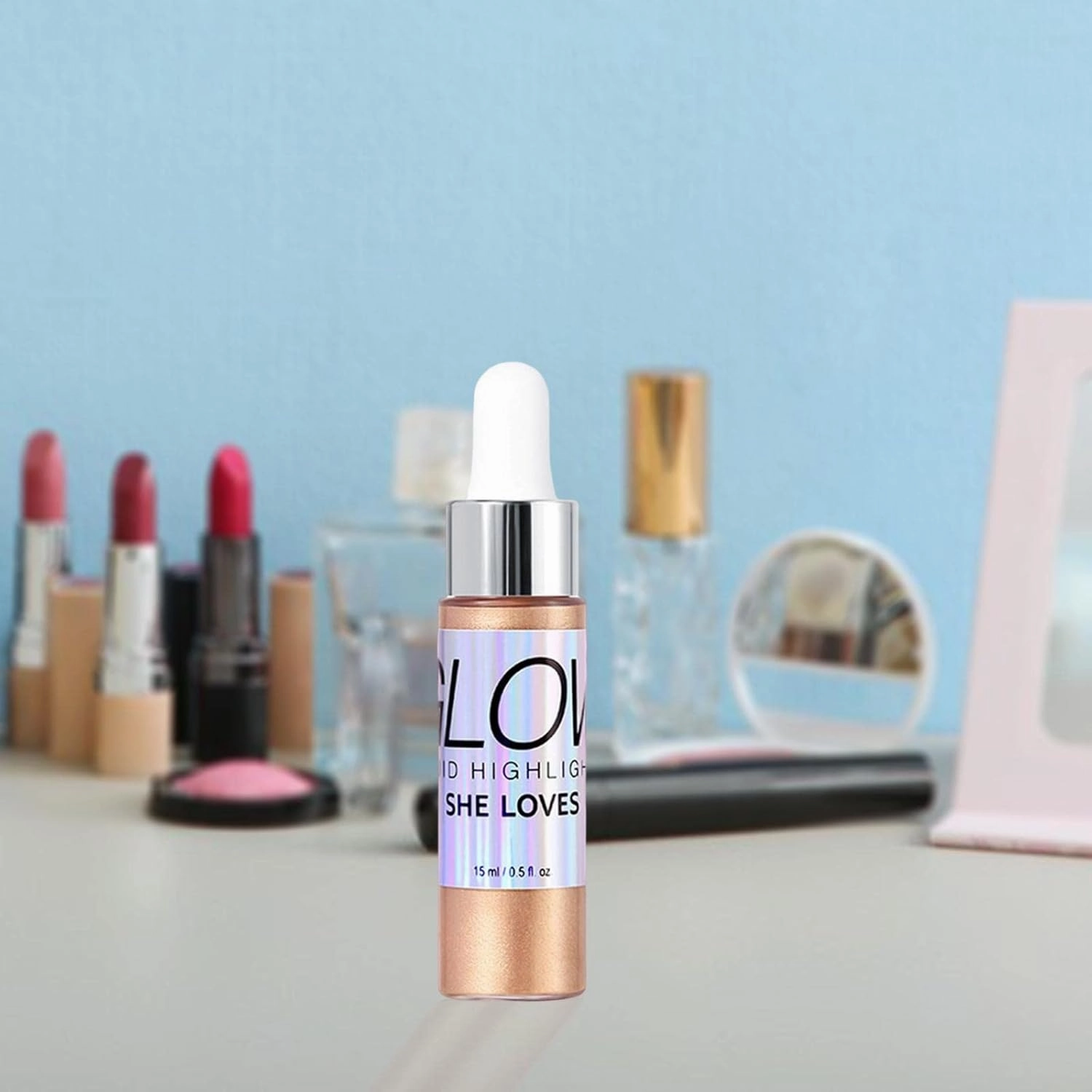 3x Liquid Highlighter Brightening Face Contours Blend with Foundation And Makeup Shimmer Versatile