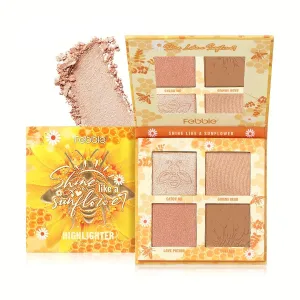 4 Color Highlighting Palette Infused Highlighter Palette Highlighter Makeup with Botanical Extracts With Mirror - 4 Highly Pigmented Face Highlighter Shimmer Colors (01)