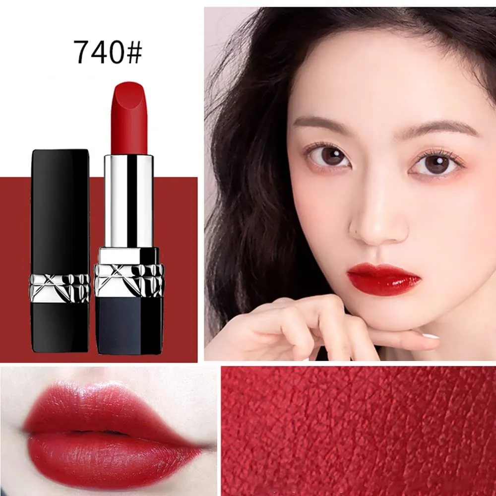 6 Colors Matte Liquid Lipstick, Ladies Matte Liquid Lipstick Long Lasting Waterproof Velvet Moisturizing Lipstick Long-Wearing and Hydrating Lip Gloss Set Pigmented Lip Makeup for Girls and Women Gift (740#)