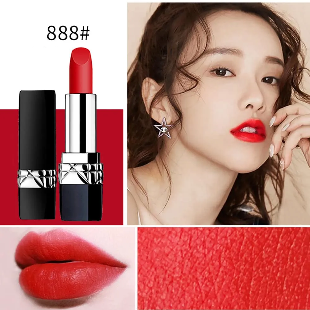 6 Colors Matte Liquid Lipstick, Ladies Matte Liquid Lipstick Long Lasting Waterproof Velvet Moisturizing Lipstick Long-Wearing and Hydrating Lip Gloss Set Pigmented Lip Makeup for Girls and Women Gift (888#)