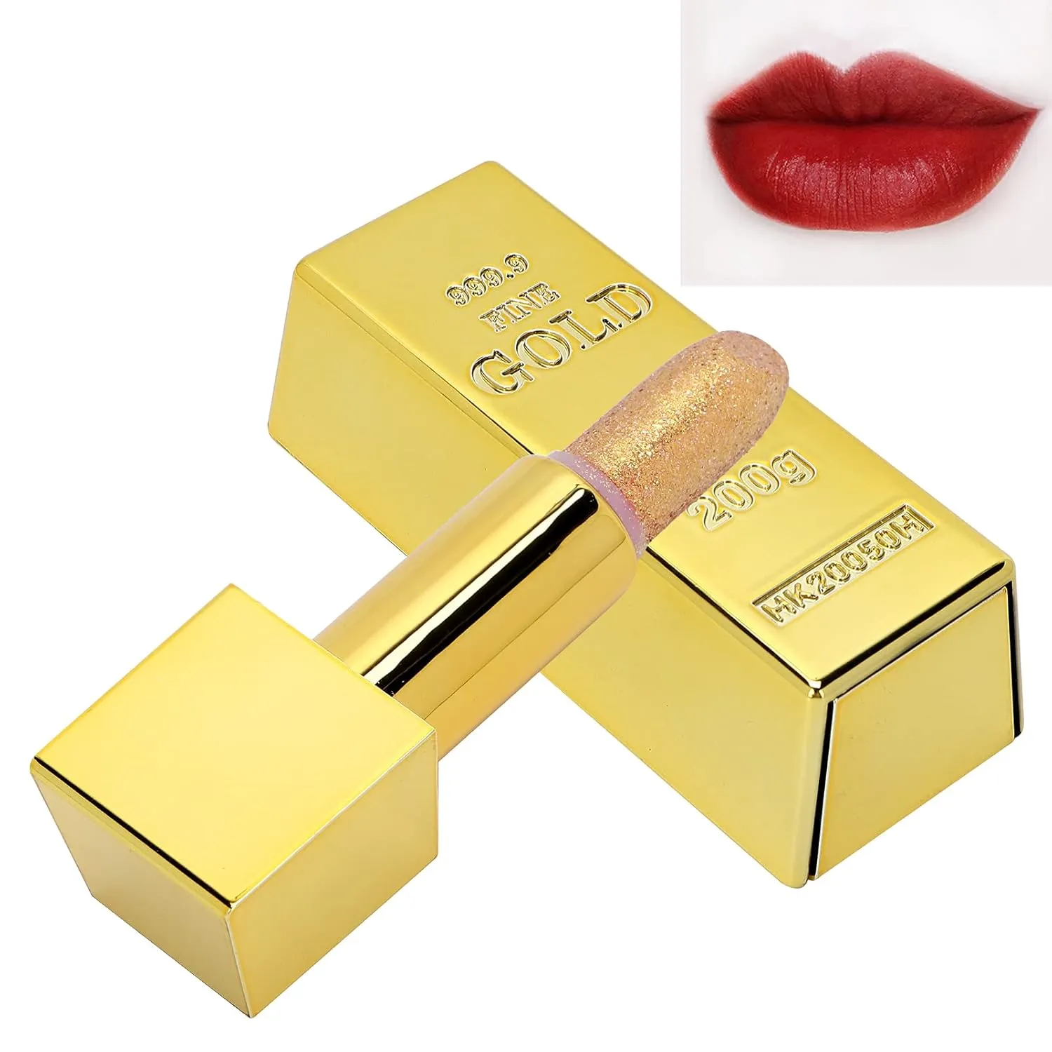 6 Colors Sparkle Lipstick, Lip Gloss Matte Metallic Glitter Lipstick Shining Long Lasting Water- Charming Makeup Cosmetics 3.5g (2#)