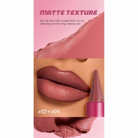 8 Colors Set 2 in 1 Lip Liner & Lipstick, Brown Nude Brick Soft Silky Matte Lipstick Liner Lip Cream Soft Matte Lip Color Lipstick Set