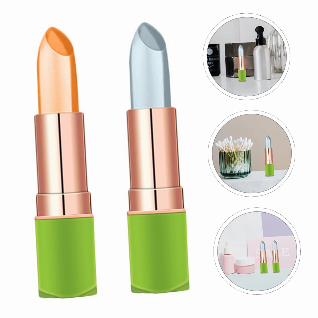 8pcs Color Changing Lip Balm Temperature Lipstick for Moisturizing Hydrating Lips Includes Kiss for Women