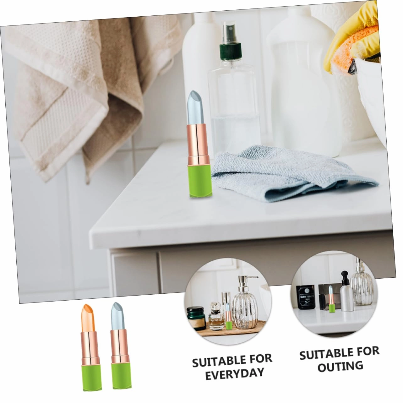 8pcs Color Changing Lip Balm Temperature Lipstick for Moisturizing Hydrating Lips Includes Kiss for Women