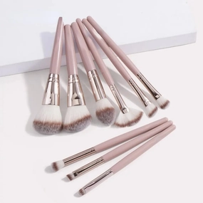 9Pcs Foundation Makeup Brush Set Cosmetic Powder Highlighter Eyeshadow Blending Beauty Tools Dense Soft Bristle Brushes