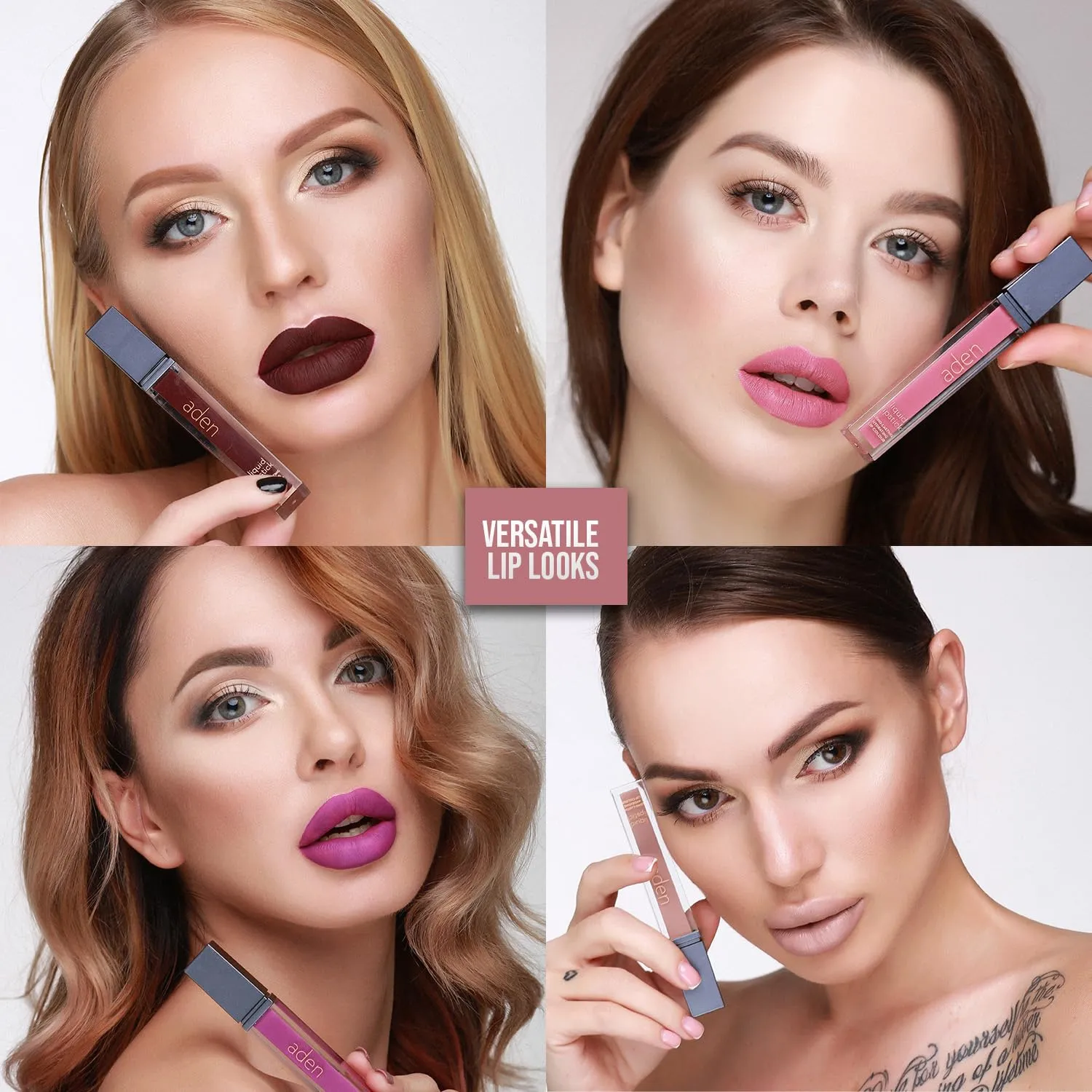 aden - 2 in 1 - Matte Liquid Lipstick & Lip Liner Set - 7ML - Non-Smudge & Quick Drying - Highly Pigmented - Long Duration with Hydration - Made in Italy (31 Trap)