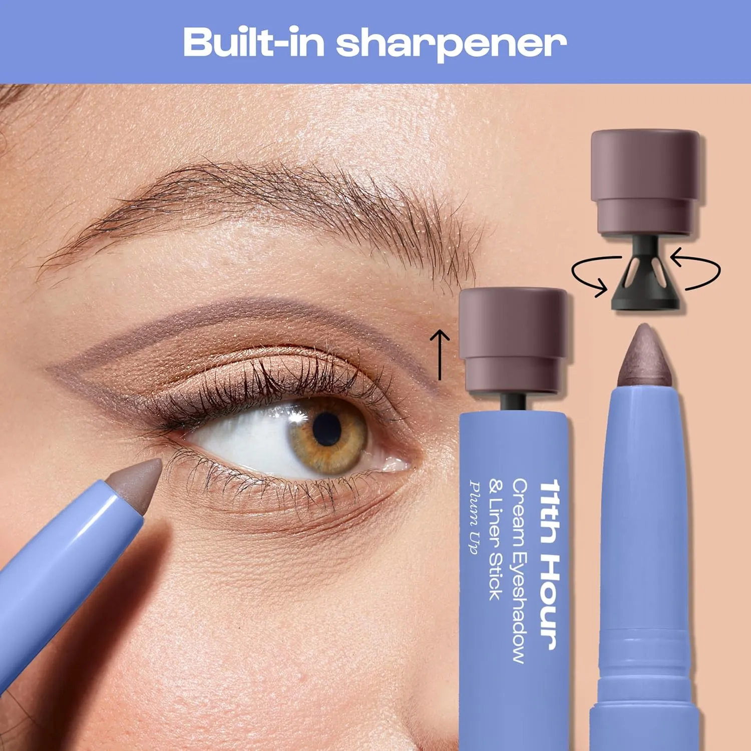 ALLEYOOP 11th Hour Waterproof Cream Eyeshadow Stick – Long-Lasting Eye Shadow Pencil & Eyeliner, Cream to Powder Stick & Highlighter – Smudge-Proof Eyeshadow Shimmer, Victory Blush Shimmer