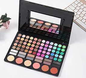Alluring Eye Shadow 78 Color Palette Colors Eye Makeup Kit Highly Pigmented Professional Cosmetic with Blush, Face Powder and Lip Gloss Style 4