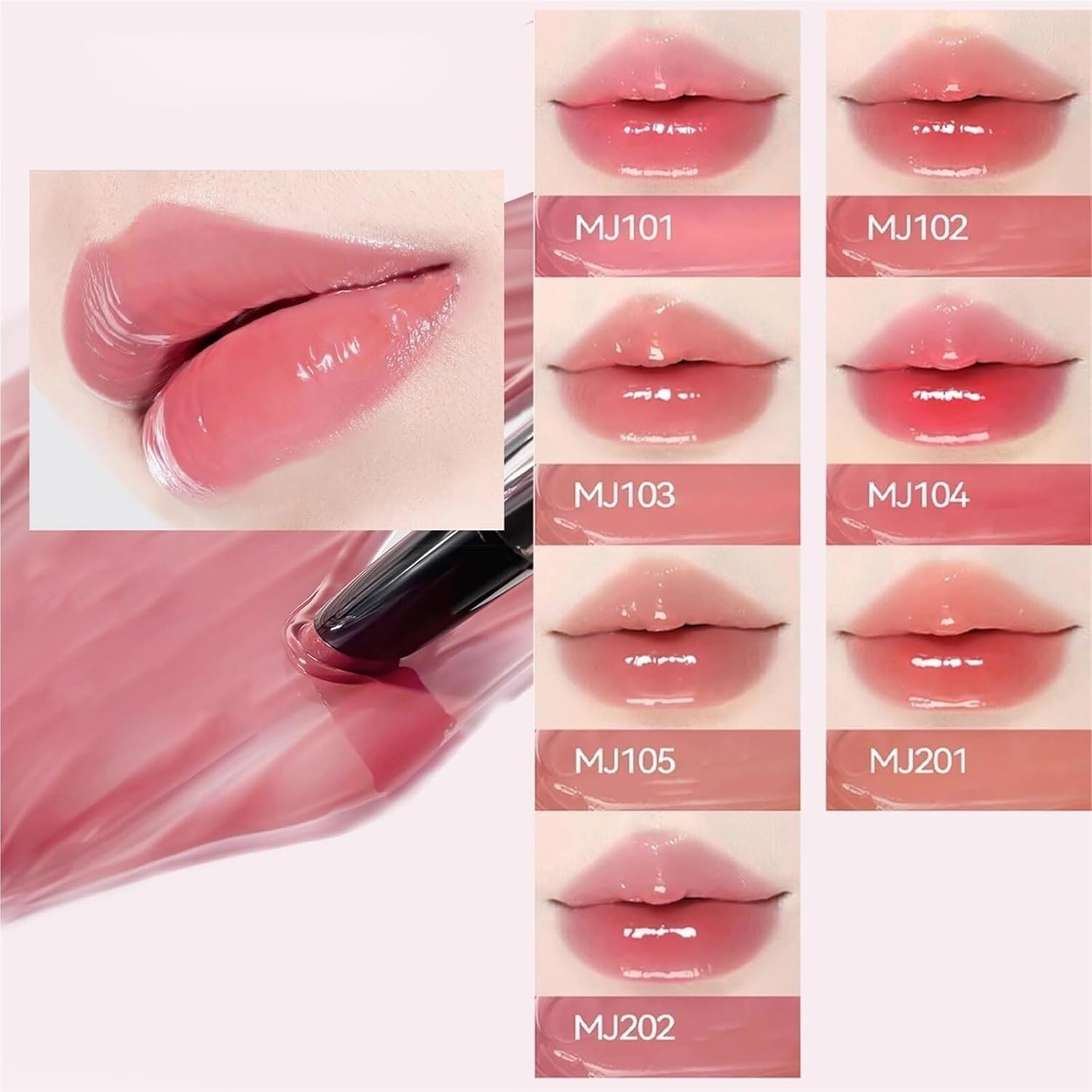 Aztk Meltykiss Jelly Gloss Lipstick, Mirror Hydrating Lip Gloss, Aztk Lipstick, Aztk Moisturizing Melty Kiss Lip Jelly, Waterproof Non-Fading Lipstick Lip Gloss (MJ201 MJ202)