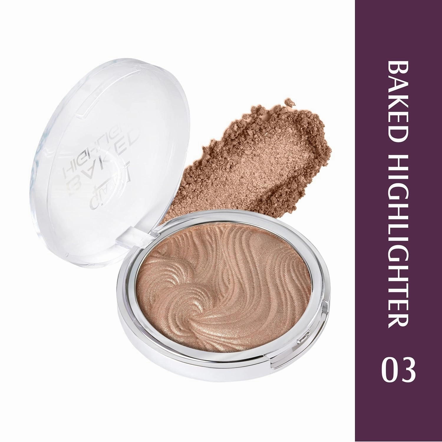 Baked Highlighter|Silky Pigments|Mettalic Finish|Long Lasting Shimmer Look|Creamy Texture|Highly Blendable,Long Wear|Suitable for All Skin Type|8gm(SHADE 03)