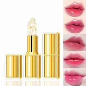 Beneficialn Lipstick, Transferproof Color Changing Lipstick, Clear Gold Foil, 24 Horas Long Lasting, Waterproof Moisturizing Glossy (2PCS)