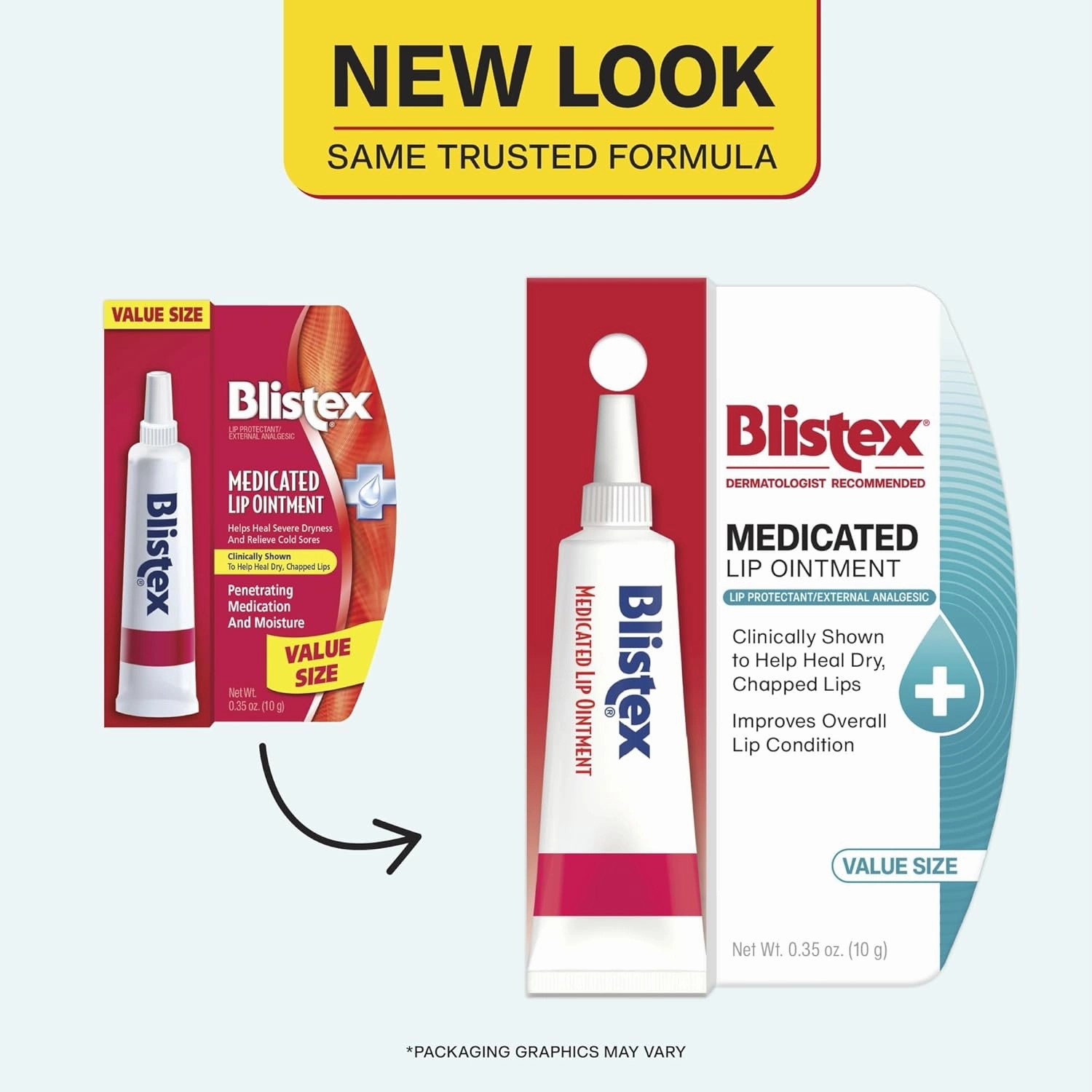 Blistex Medicated Lip Ointment, Relieves Cold Sores & Helps Heal Dry Chapped Lips, Pain Relief from Lip Sores & Blisters, Healing Ointment, 0.35 Ounce (Pack of 12)