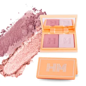 Blush   Brighten Highlighter Duo, Mini Lightweight Blendable Shimmer Blush, High Pigmented Makeup Powder Palettes, Cruelty Free - Don't Hurry, Be Happy!