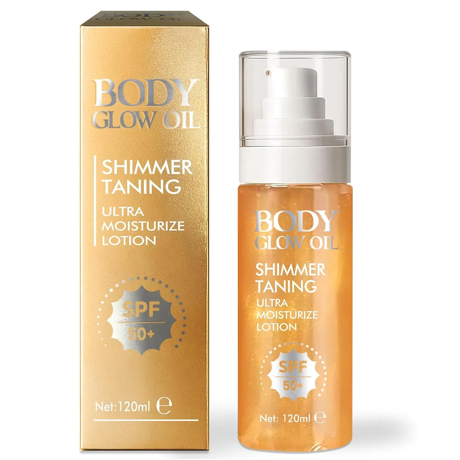 Body Shimmer, Water Resistant Skin Glitter Oil for Face & Body Glow Highlighter & Moisturizer, Lightweight & Long Lasting Shimmer Oil for Glowing Skin