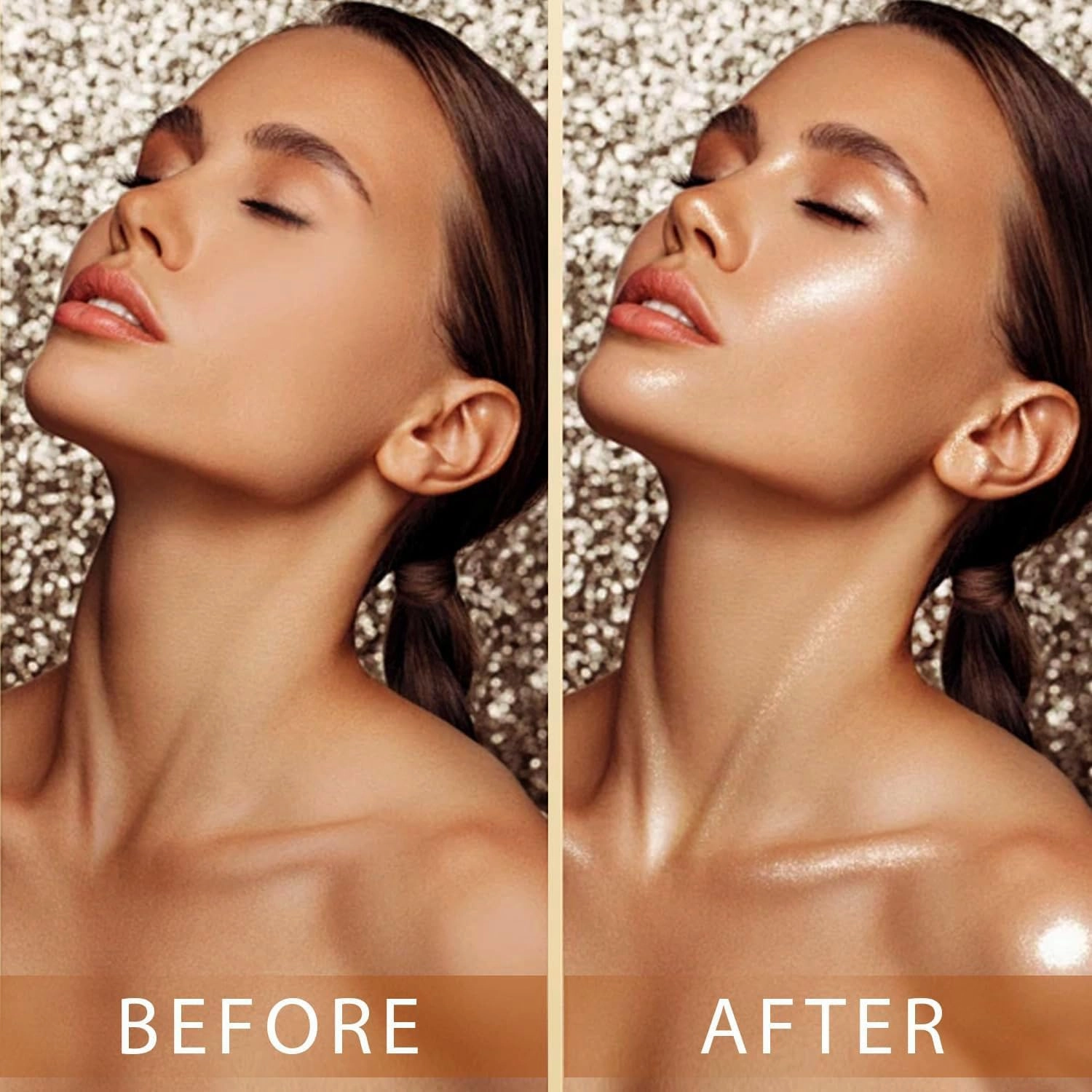 Body Shimmer Oil, Waterproof Long Lasting Moisturizing Luminizer Glow, Luxurious Illuminator Oil with Natural Origin Ingredients, Highlighter for Face, Body & Hair 3.38 Fl Oz
