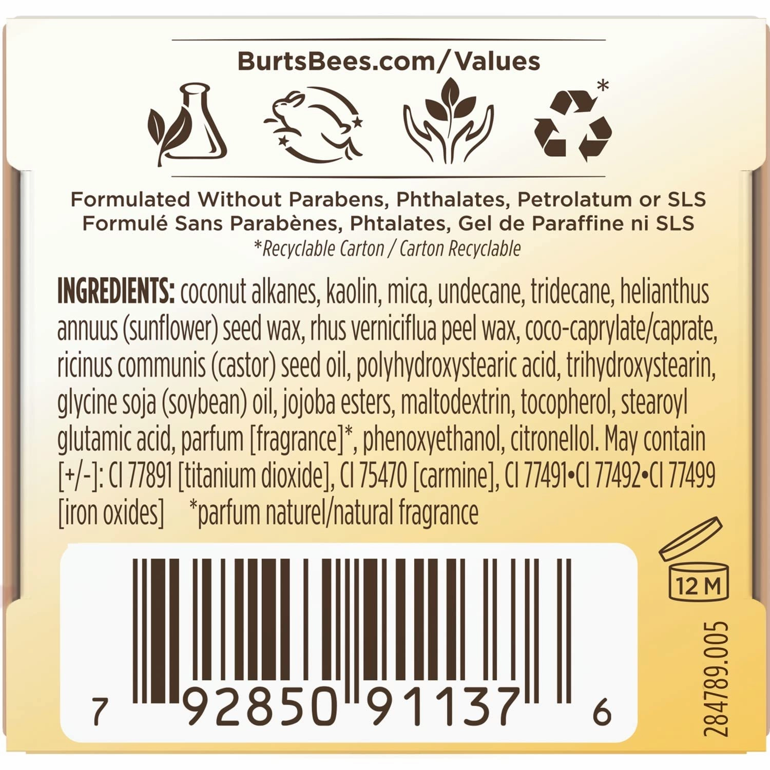 Burt's Bees Color Nurture Cream Eye Shadow With Buildable Color To Achieve Desired Intensity, Caramel Buttercream 0.25 Ounce