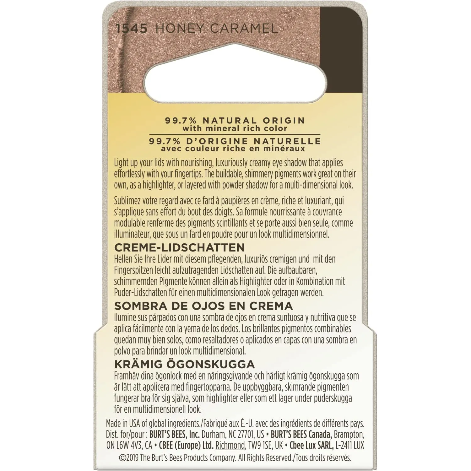 BURTS BEES Honey Caramel Color Nurture Cream Eye Shadow, 7.08 GR