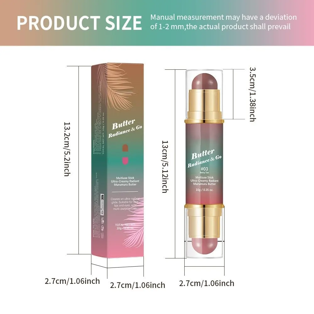 Butter Blend Multi-Stick – Dual-Ended Cream Blush & Contour, Weightless & Long-Lasting (#01)