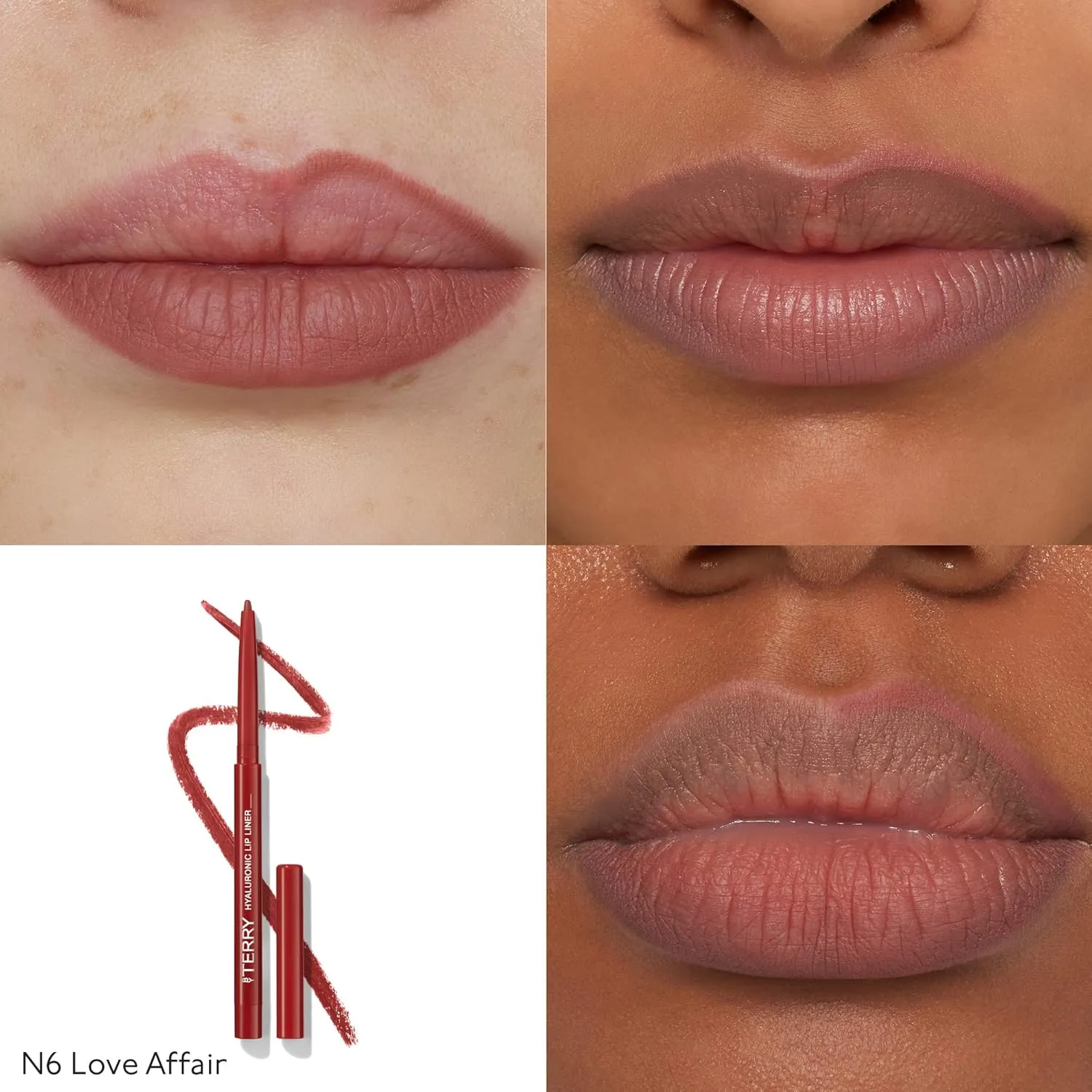 By Terry Hyaluronic Lip Liner Pencil, Defines the Lips, Creamy & Hydrating Formula, Intensely Pigmented & Long-lasting Coverage, Vegan, Love Affair, 0.05oz