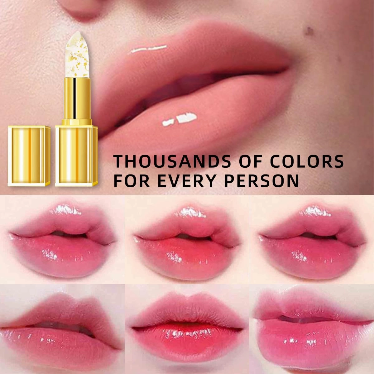 Bymolia Color Changing Lipstick, Mood Lipstick Long Lasting, Gold Crystal Ph Color Changing Lip stick, Moisturizing Glossy Lip Gloss Balm for Women Grils (3pcs)