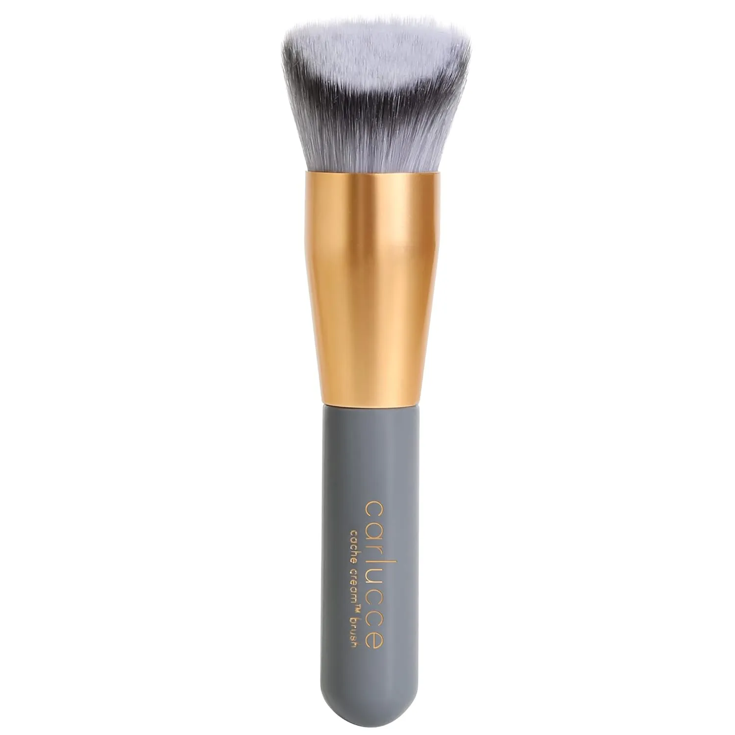 Carlucce Cream Makeup Brush - Foundation Brush for Liquid Makeup, Multifunctional Geometric Makeup Brush for Blending, Contouring, and Highlighting, Soft, Vegan and Made in USA - Cache Brush Cream