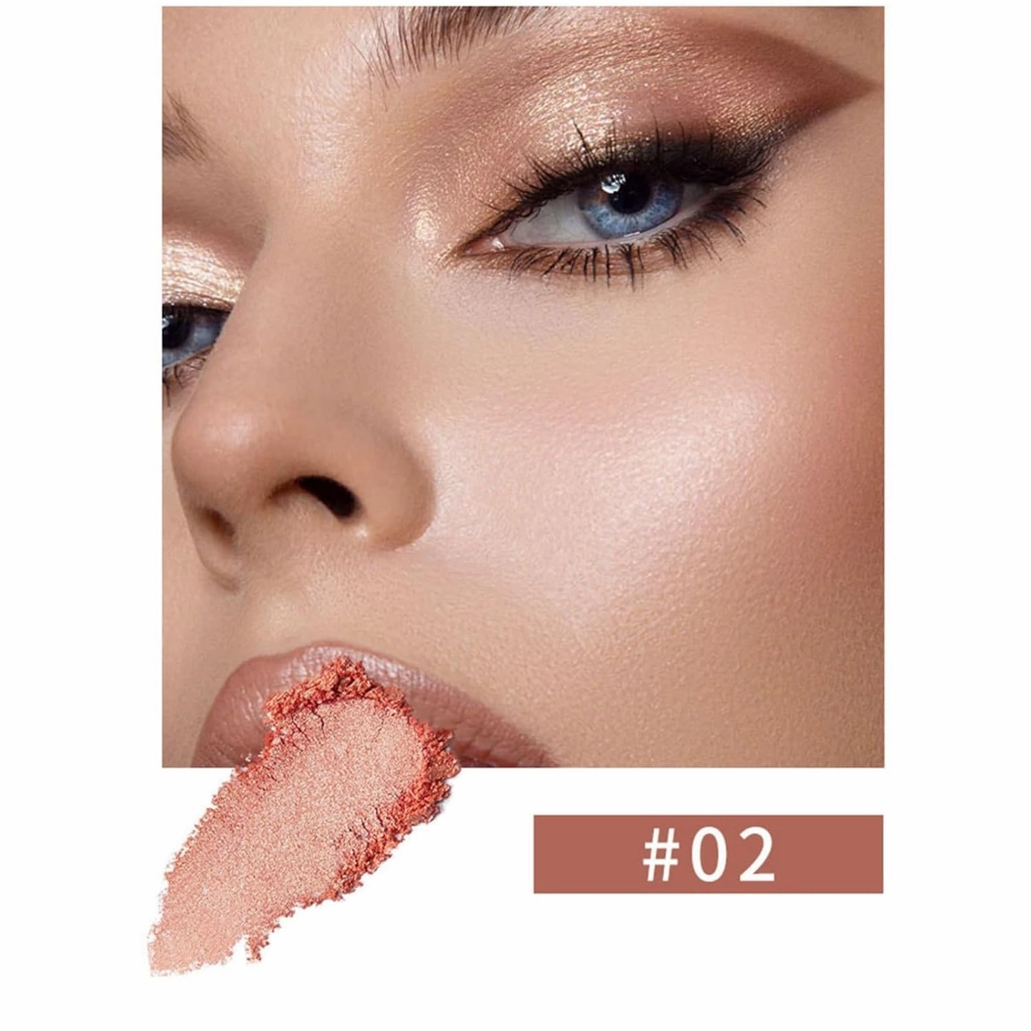 Carved Rose Blush & Highlighter Palette - Pressed Powder with Floral Embossing, Monochromatic Shimmer for Cheeks & Eyes, Vegan & Cruelty-Free (#02, Rose Blush)