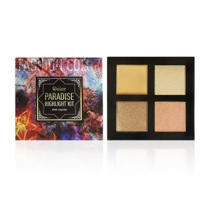 Ccolor Cosmetics - Paradise Highlight Palette, 4-Shade Shimmer Highlighter Makeup for Women, With Light and Shimmery Coverage, Cruelty & Paraben-free Makeup Highlighter Palette