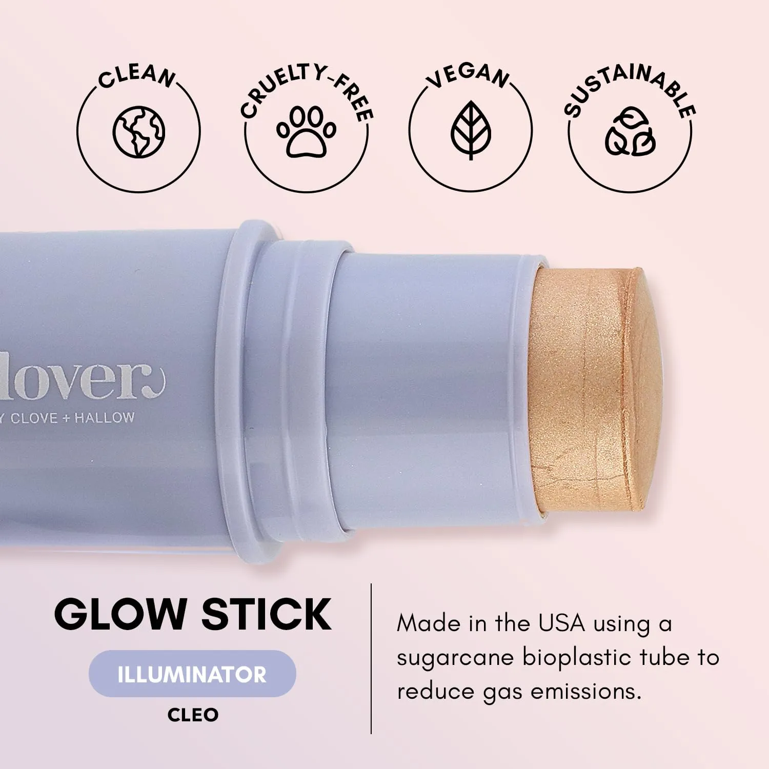 Clover Glow Stick Illuminator | Natural Shine Highlighter, Glass Skin, Easy To Apply | Cruelty-Free & Vegan Naural Makeup| Made With Castor Oil