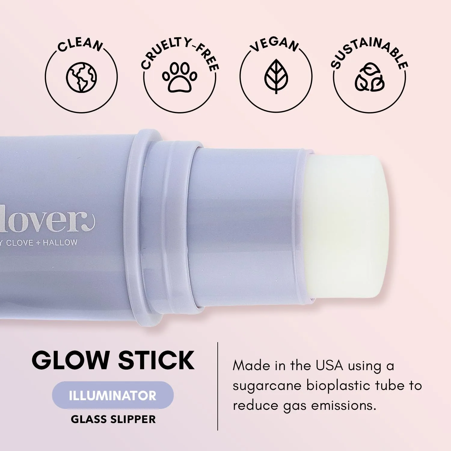 Clover Glow Stick Illuminator | Natural Shine Highlighter, Glass Skin, Easy To Apply | Cruelty-Free & Vegan Naural Makeup| Made With Castor Oil