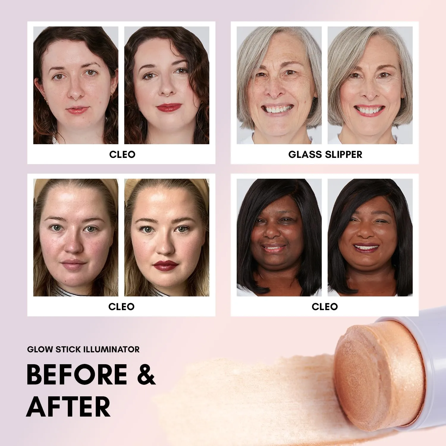 Clover Glow Stick Illuminator | Natural Shine Highlighter, Glass Skin, Easy To Apply | Cruelty-Free & Vegan Naural Makeup| Made With Castor Oil