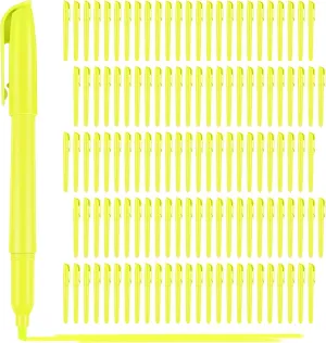 Colarr 120 Pcs Highlighter Bulk Bright Colors Highlighter Markers Chisel Tip Quick Drying Neon Fluorescent Highlighters Markers for Office Home School Kids Students Teachers Writing Supplies (Yellow)