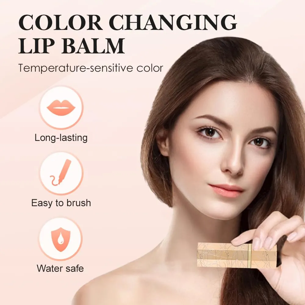 Color Changing Lipstick, 2025 New Gold Color Changing Lipstick for Women, Long Lasting Lip Gloss Moisturizing Lip Stain Makeup (02)