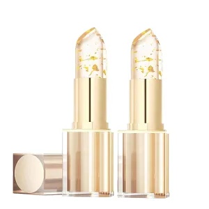 Color Changing Lipstick, Gold Crystal Color Changing Lipstick, Transferproof Colors Changings Transparente Lipsticks, Long Lasting 24 Hours, Moisturizing Lip Balm (2pcs)