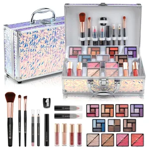 Color Nymph Makeup Kit For Women, Girls Makeup Set For Teens Professional Make Up Kits With Travel Case Full Cosmetics Kit w/ 35 Colors Eyeshadows Lipstick Blush Brushes Lipgloss Mascara