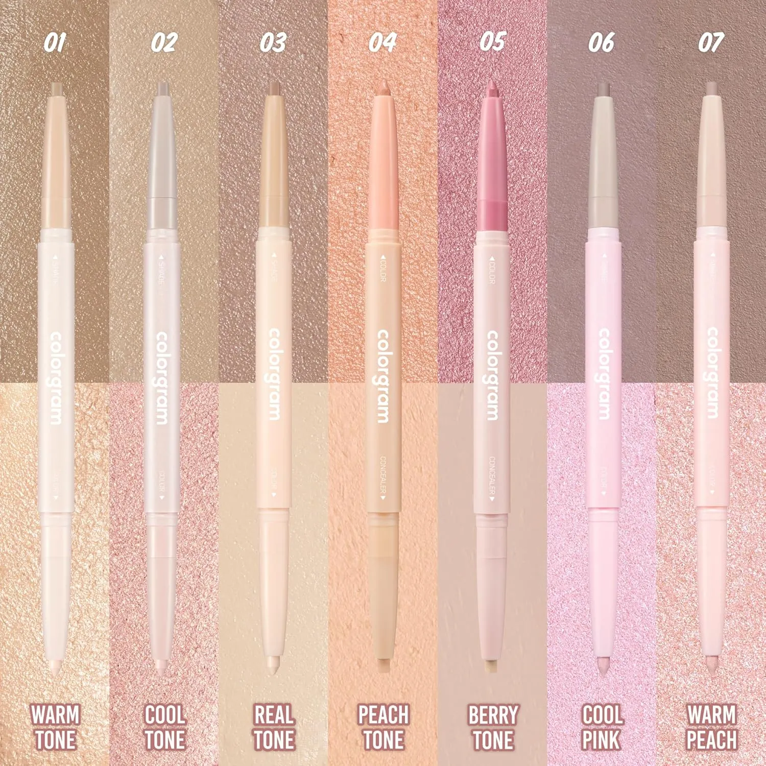 COLORGRAM Under Eye Highlighter Stick - 05 Berry | Silky-Smooth Long-Lasting Highlighter & Contouring Stick for Smudge-Proof, Shining Daily Makeup | K-Beauty Face Highlighters & Luminizers