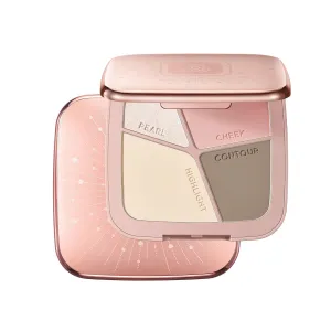 COLORKEY 3D Sculpting Contour Palette, 4-Color, High Capacity, Highlighter, Blush, Shadow, Translucent, Youthful Glow, Long-Lasting, Fine Texture (01)